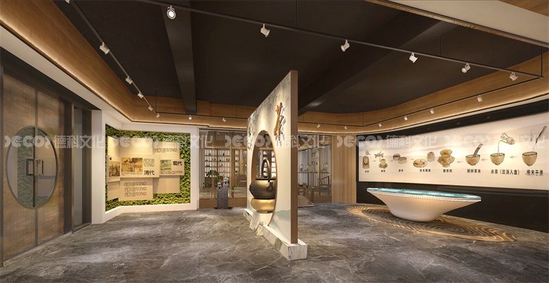 茶酒文化展覽館裝修中是否有茶酒文化的地域特色展示？